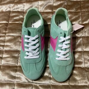 Mila Paoli Mint and Pink Sneakers